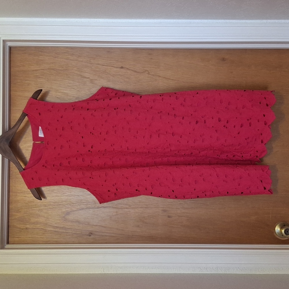 Vibrant Pink Mini Eyelet Dress - Picture 6 of 9